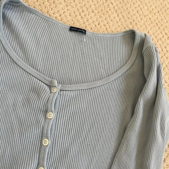 Brandy Melville Baby Blue Long Sleeve Top - Picture 3 of 4